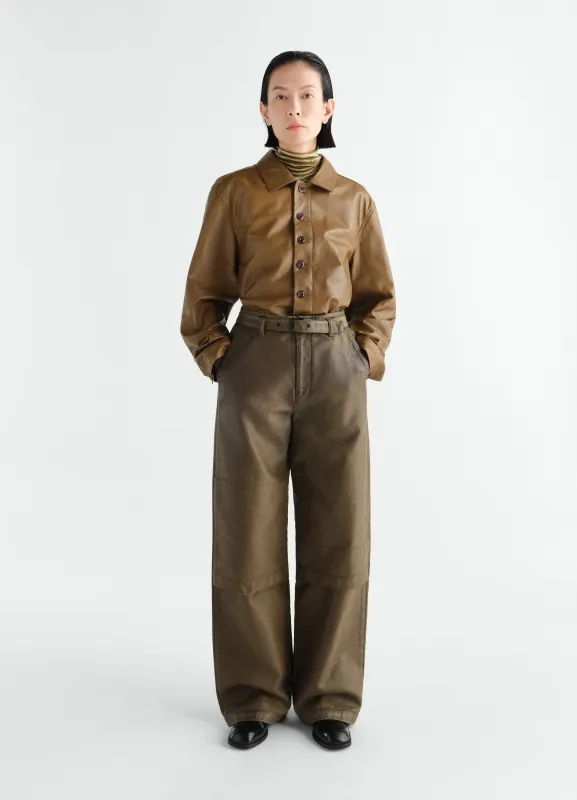 WORK PANTS IN COATED BROKEN TWILL made by Lemaire