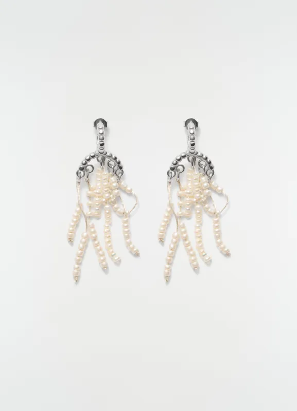TASSEL SHORT EARRINGS IN GLASS BEADS made by Lemaire