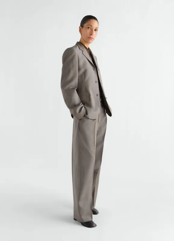 LARGE PLEATED PANTS IN WOOL MOHAIR TOILE made by Lemaire