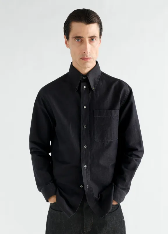 BUTTON DOWN SHIRT IN COTTON LINEN CHAMBRAY made by Lemaire