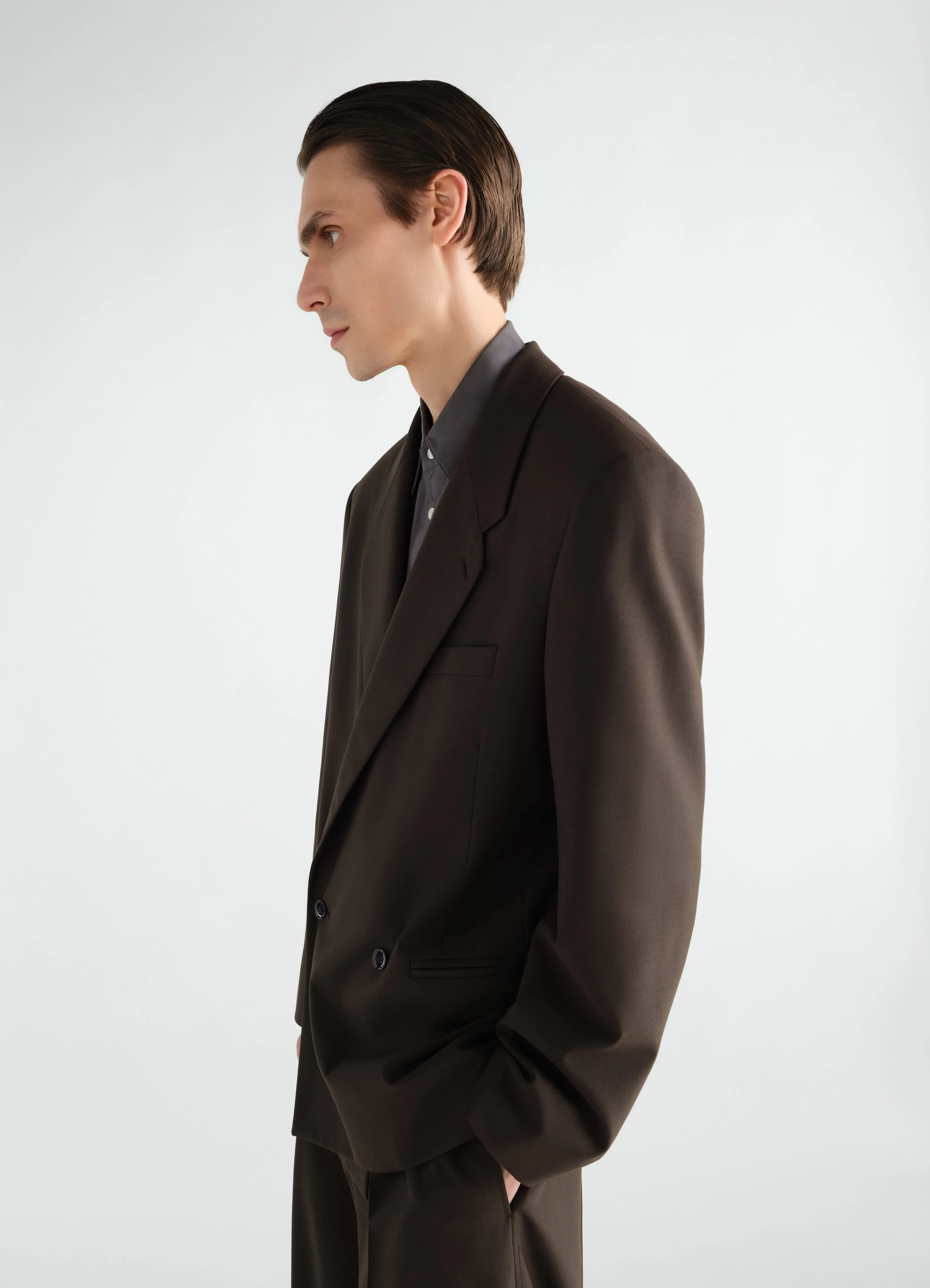 DOUBLE-BREASTED JACKET IN TROPICAL WOOL BLEND sold by Lemaire product image thumbnail 4