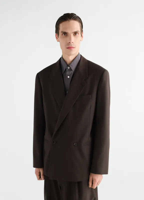 DOUBLE-BREASTED JACKET IN TROPICAL WOOL BLEND made by Lemaire
