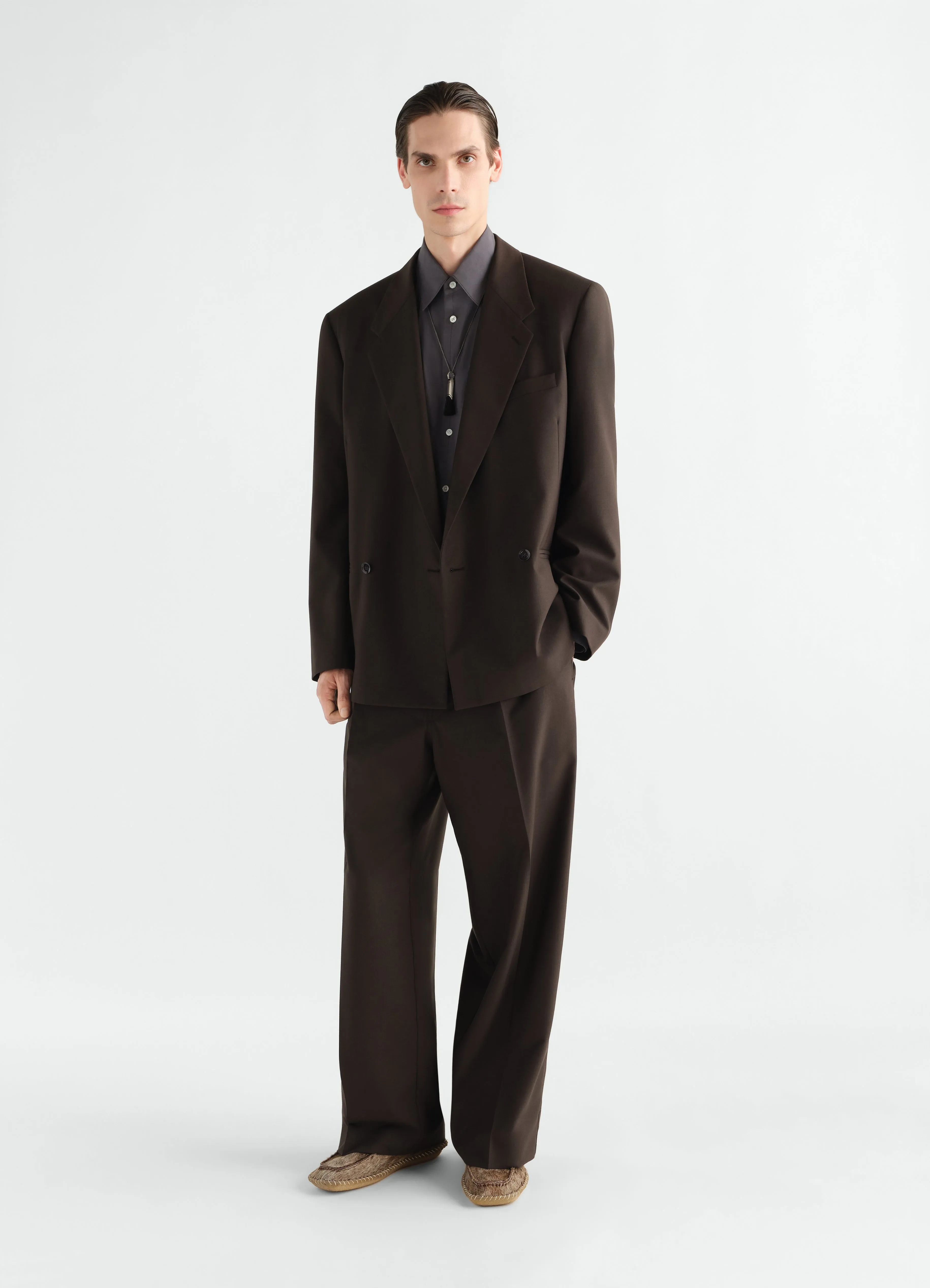 DOUBLE-BREASTED JACKET IN TROPICAL WOOL BLEND sold by Lemaire product image thumbnail 2