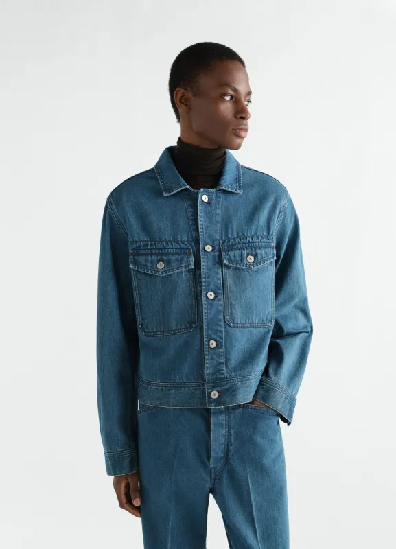 TRUCKER JACKET IN INDIGO SELVEDGE DENIM made by Lemaire