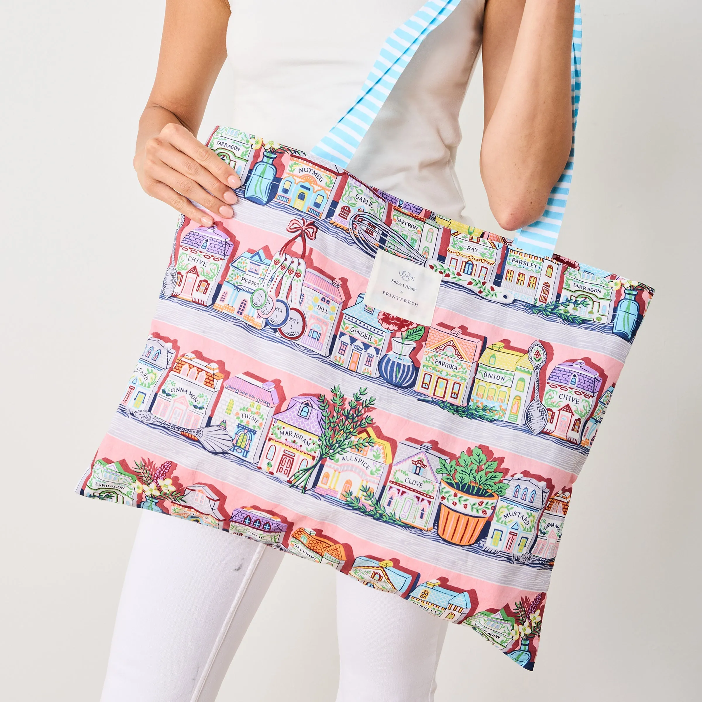 Lenox Spice Village x Printfresh On-the-Go Tote - Pink Kitchen sold by Lenox product image thumbnail 2