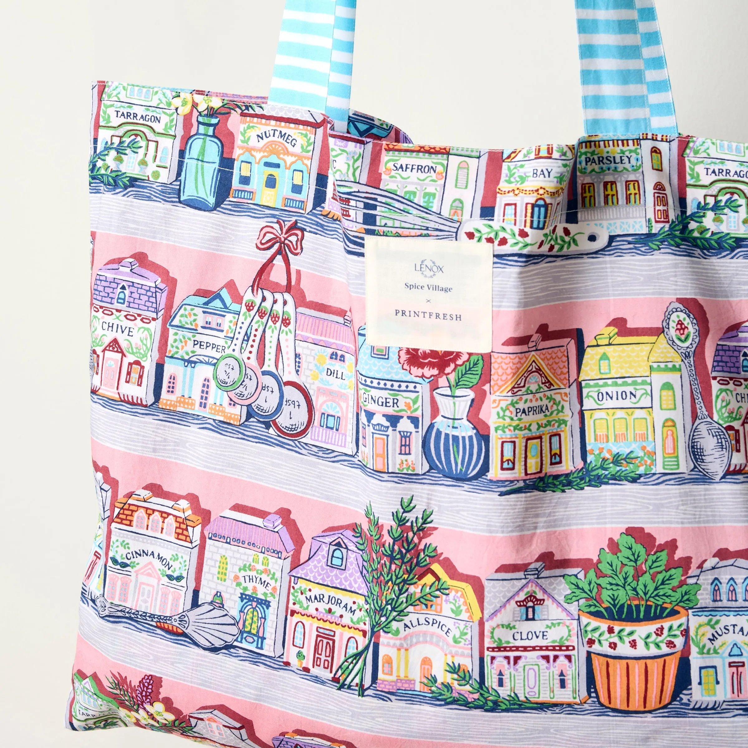 Lenox Spice Village x Printfresh On-the-Go Tote - Pink Kitchen sold by Lenox product image thumbnail 5