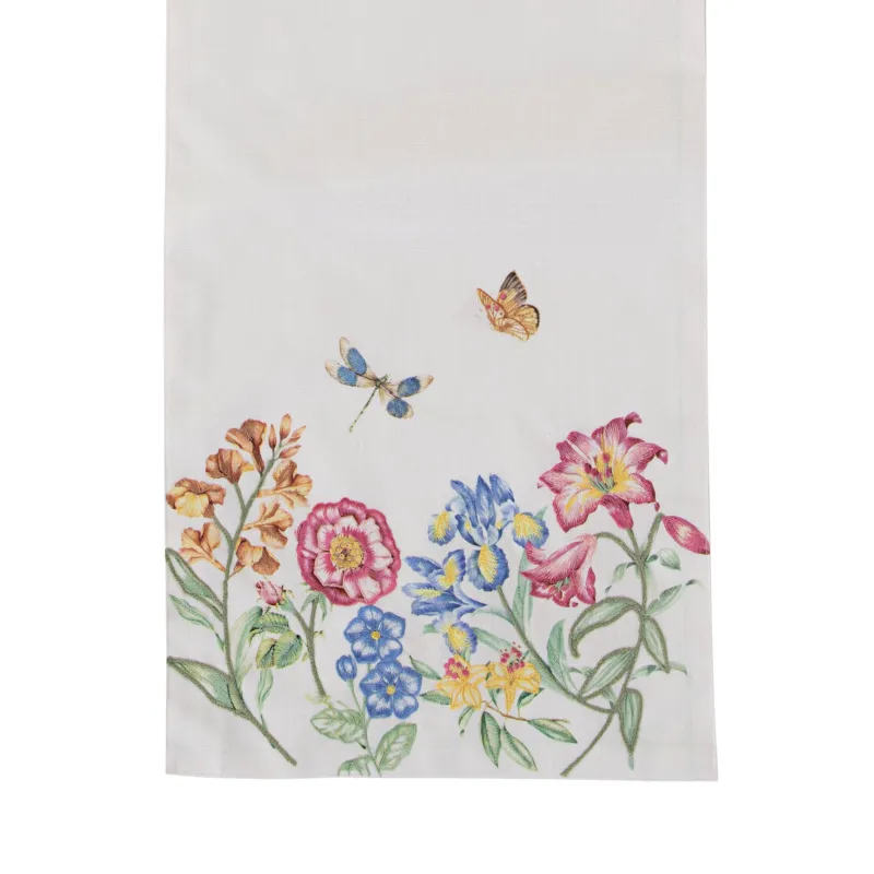 Butterfly Meadow Garden Embroidered Runner sold by Lenox