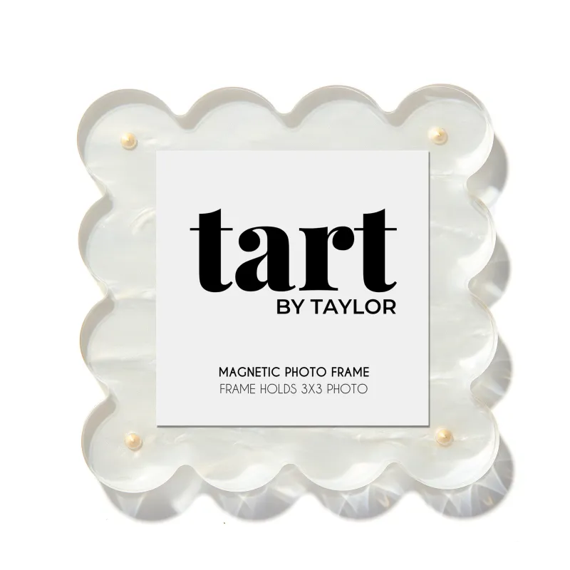 Mini Pearl White Scalloped Acrylic Photo Frame made by Lenox