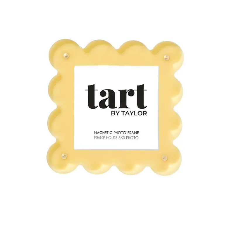Mini Butter Yellow Scalloped Acrylic Photo Frame made by Lenox