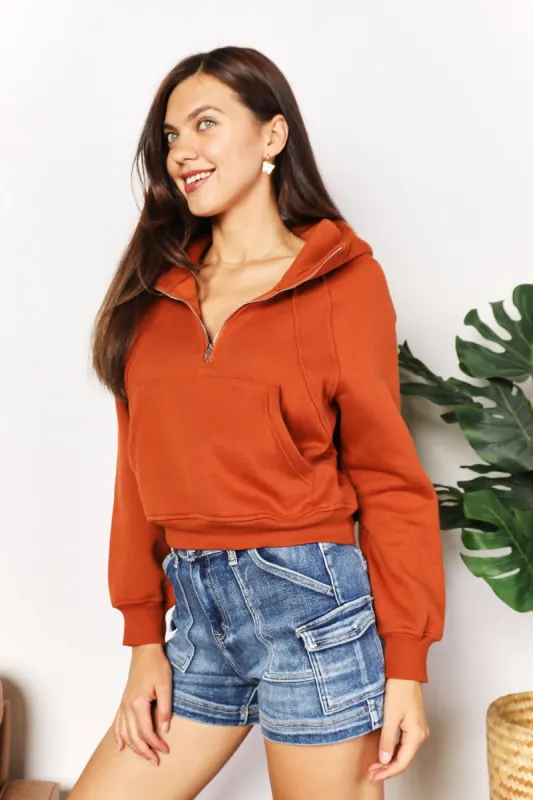 L.NY Double Take Half-Zip Long Sleeve Hoodie sold by Leota