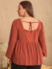 L.NY Plus Size Lace Detail Square Neck Long Sleeve Blouse sold by Leota