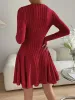 Ribbed Round Neck Long Sleeve Dress sold by Leota