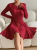Ribbed Round Neck Long Sleeve Dress sold by Leota