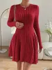 Ribbed Round Neck Long Sleeve Dress sold by Leota