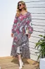 Leopard Ruffle Trim V-Neck Printed Dress sold by Leota