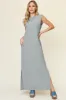 L.NY Double Take Full Size Texture Mock Neck Sleeveless Maxi Dress sold by Leota
