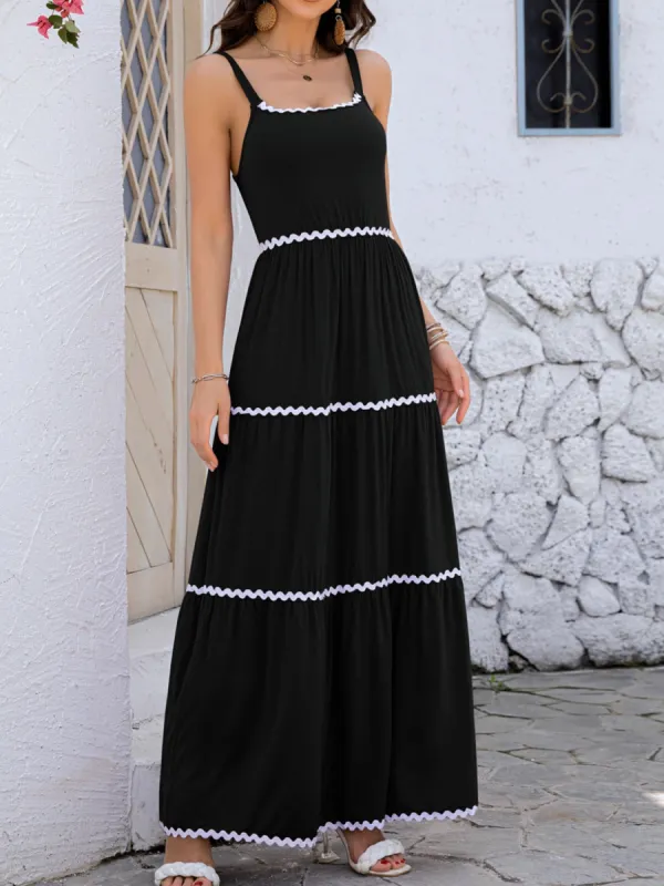 Tiered Square Neck Maxi Cami Dress sold by Leota