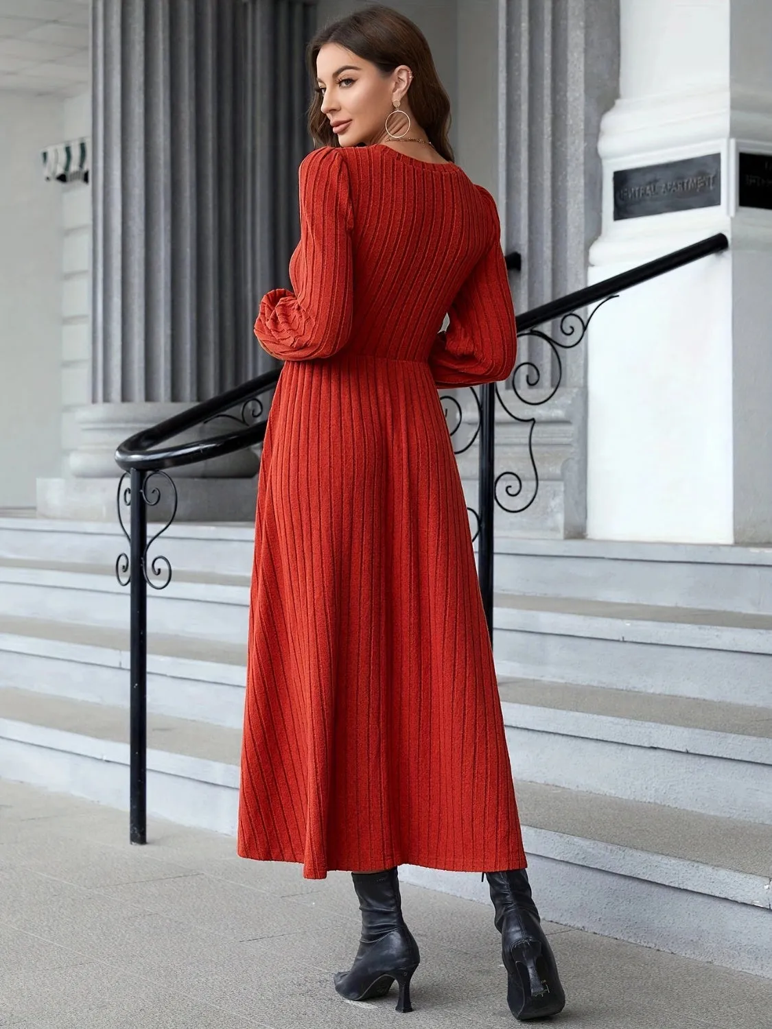 L.NY Ribbed Round Neck Long Sleeve Dress sold by Leota product image thumbnail 3