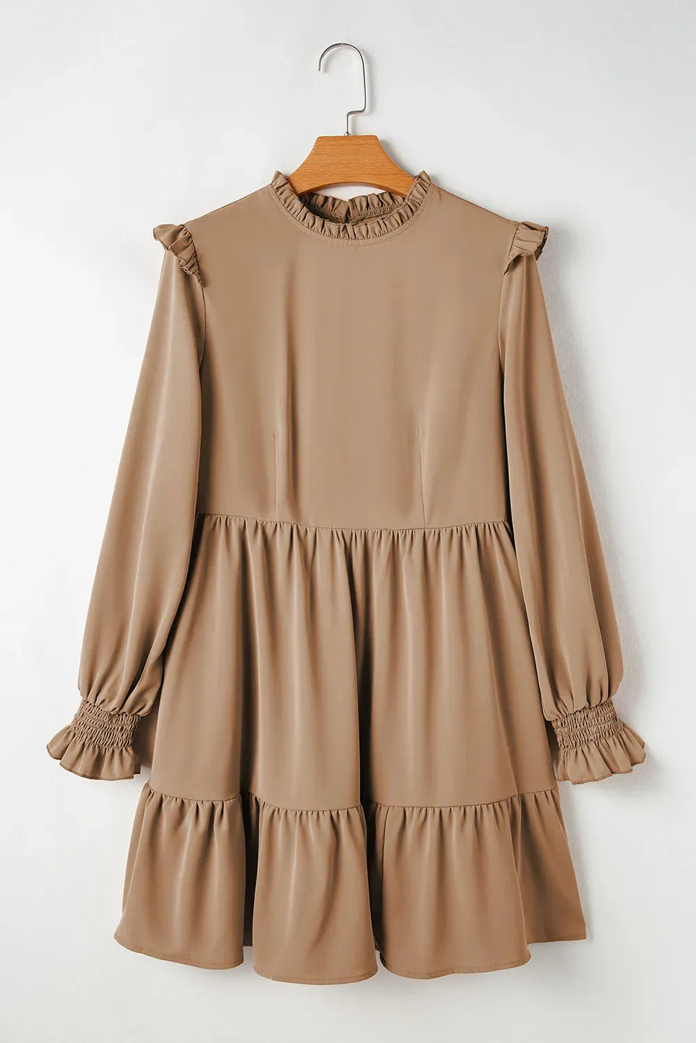 Frill Round Neck Flounce Sleeve Mini Dress sold by Leota product image thumbnail 5