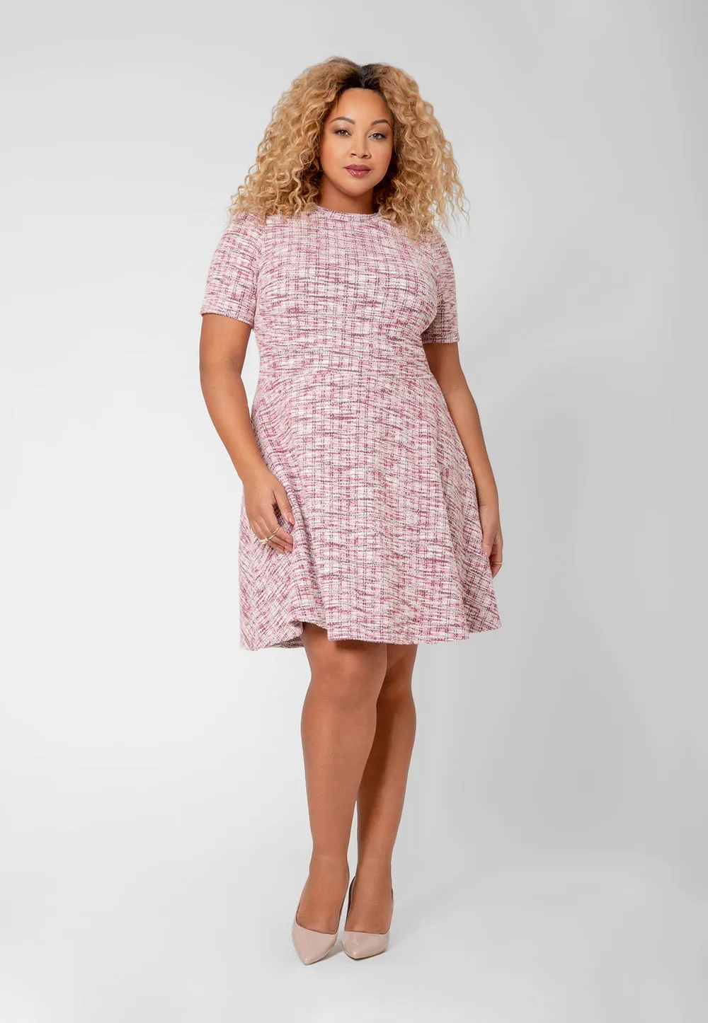 Leota Women's Short Sleeve Mackenzie Dress in Pink Multi (Curve) sold by Leota product image thumbnail 2
