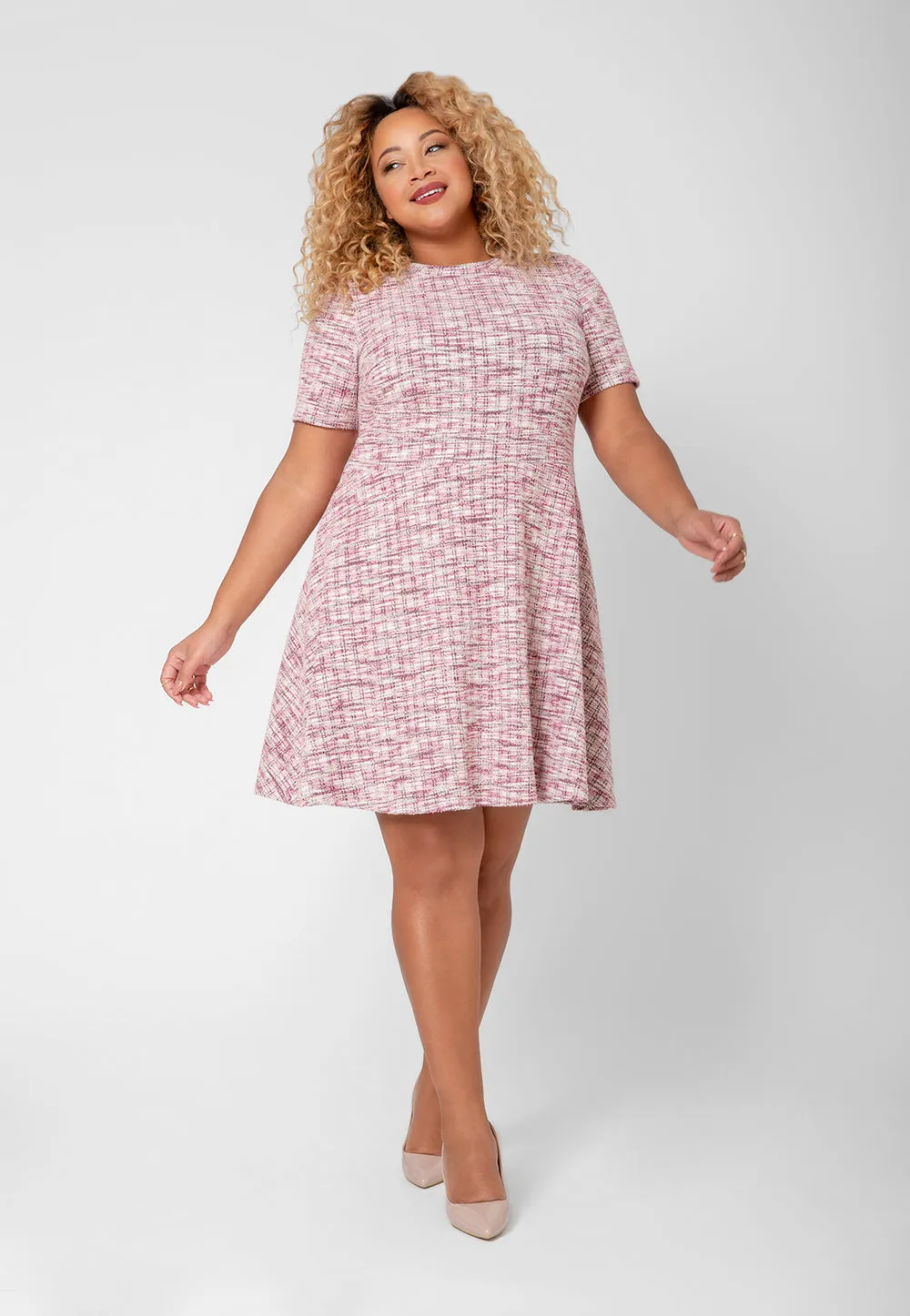 Leota Women's Short Sleeve Mackenzie Dress in Pink Multi (Curve) sold by Leota product image thumbnail 3