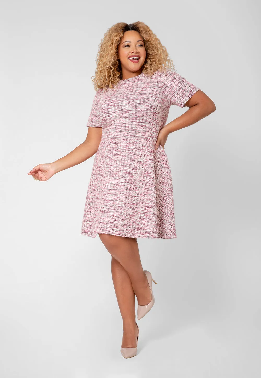 Leota Women's Short Sleeve Mackenzie Dress in Pink Multi (Curve) sold by Leota product image thumbnail 5