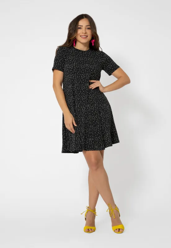 Leota Women's Short Sleeve Serenity Swing Dress Black sold by Leota