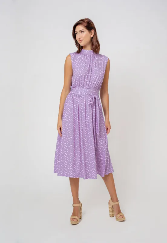 Leota Women's Sleeveless Mindy Dress in Confetti Purple sold by Leota