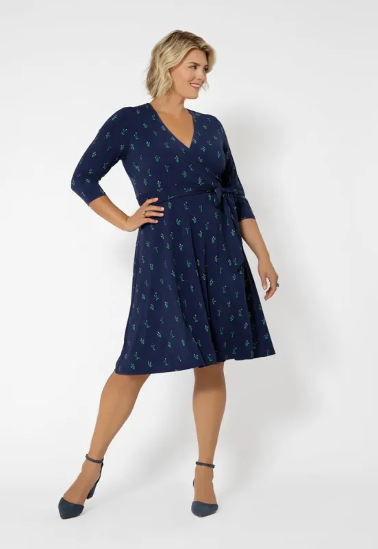Leota Women's Short Sleeve Perfect Wrap Dress (Curve) Blue sold by Leota
