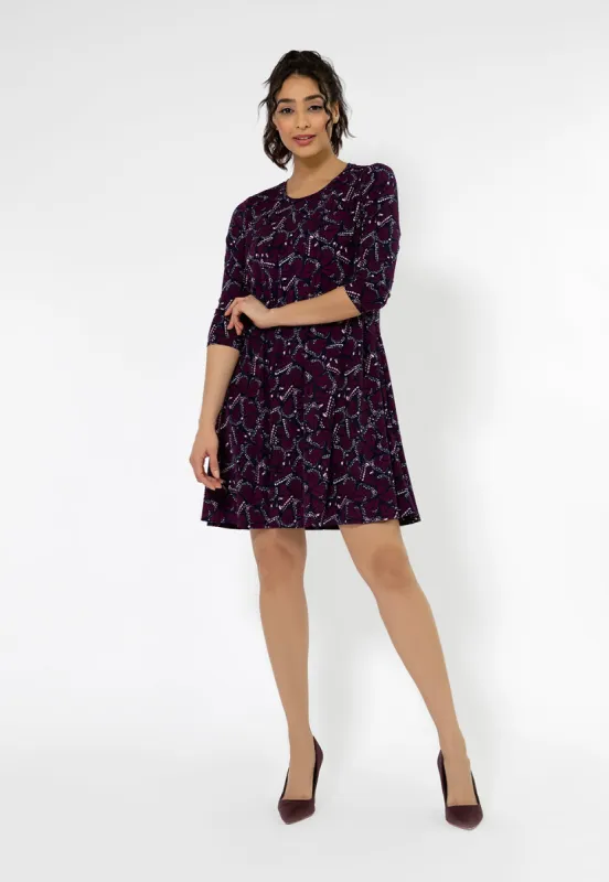 Leota Women's 3/4 Sleeve Melanie 3/4 Sleeve Dress Purple sold by Leota
