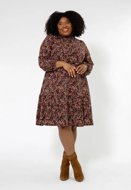 Leota Women's Long Sleeve Olive Boho Jersey Tiered Dress (Curve) Red sold by Leota