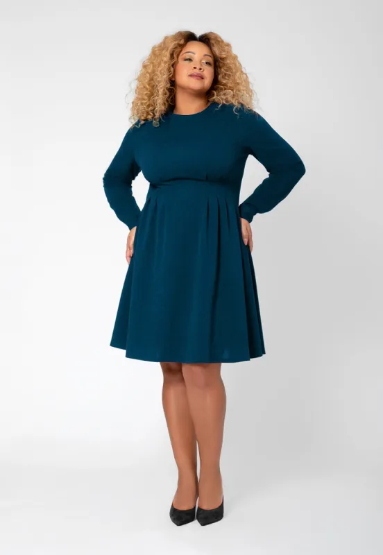 Leota Women's Long Sleeve Lara Fit and Flare Dress (Curve) Blue sold by Leota