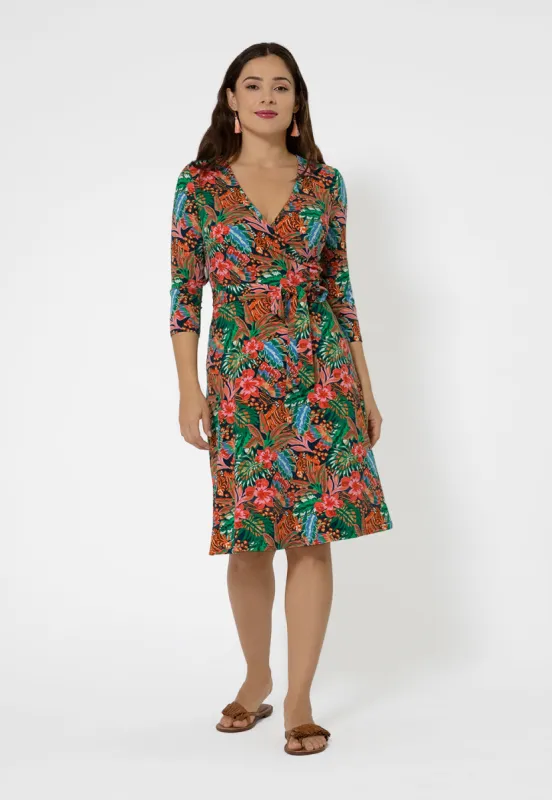 Leota Women's 3/4 Sleeve Perfect Wrap Dress Multi sold by Leota