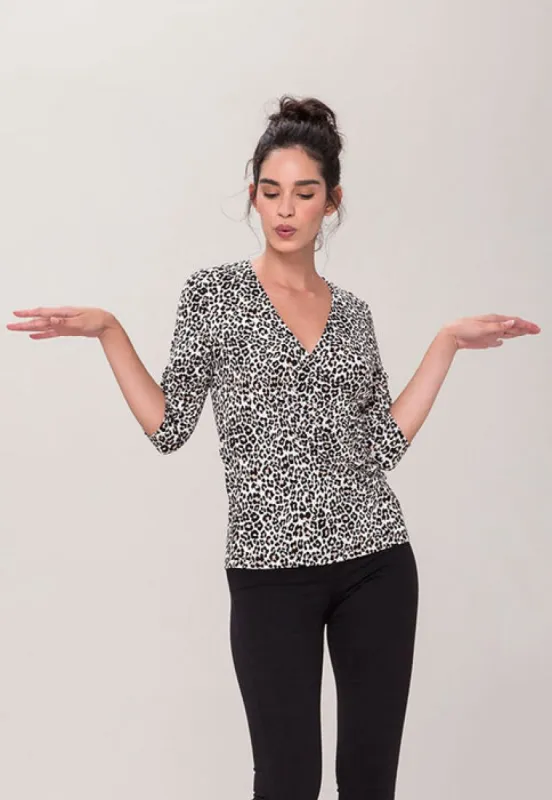 Leota Women's Rouched Wrap Top Brown sold by Leota