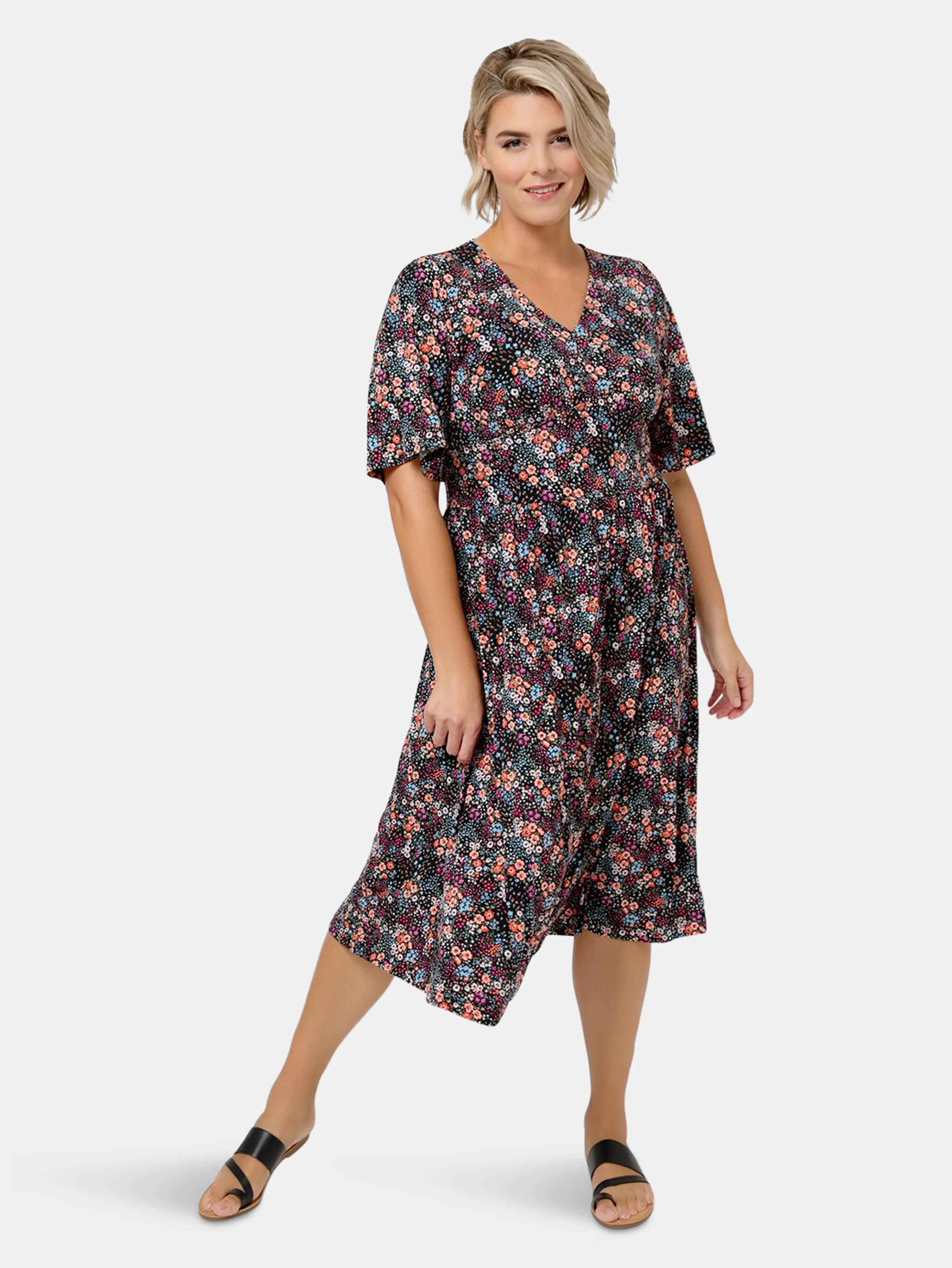 Leota Women's Confetti Floral Lord & Taylor Zoe Dress Black sold by Leota product image thumbnail 4