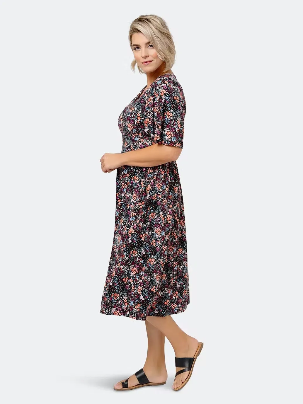 Leota Women's Confetti Floral Lord & Taylor Zoe Dress Black sold by Leota product image thumbnail 2