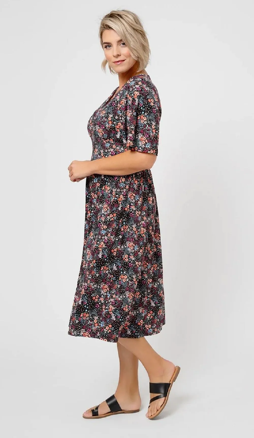 Leota Women's Confetti Floral Lord & Taylor Zoe Dress Black sold by Leota product image thumbnail 5