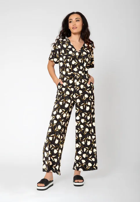 Leota Women's Ruby Short Sleeve Jumpsuit Black sold by Leota