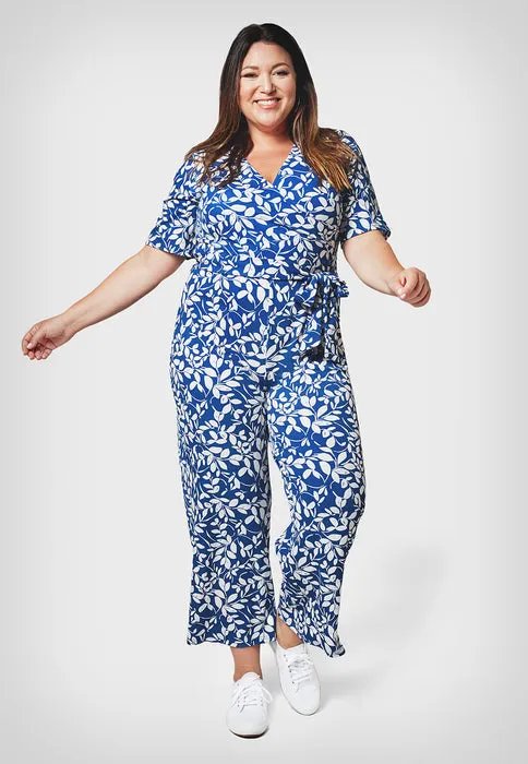 Leota Women's Kayla In Two Tone Floral Jumpsuit Blue sold by Leota