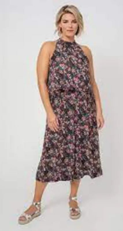 Leota Women's Confetti Floral & Taylor Skyler Cropped Jumpsuit Black Size 2X sold by Leota