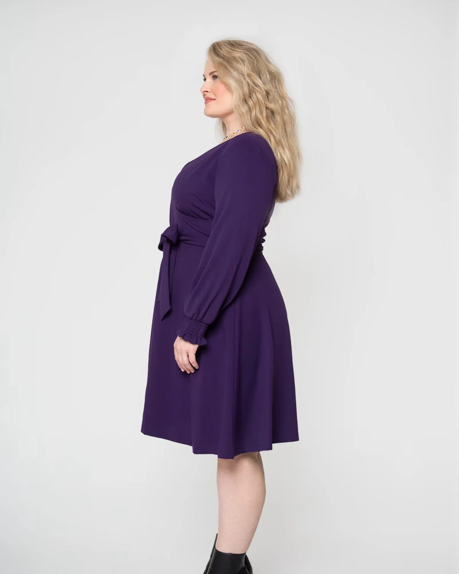 Leota Women's Perfect Wrap Blouson Sleeve Dress Purple Size 2X sold by Leota product image thumbnail 3