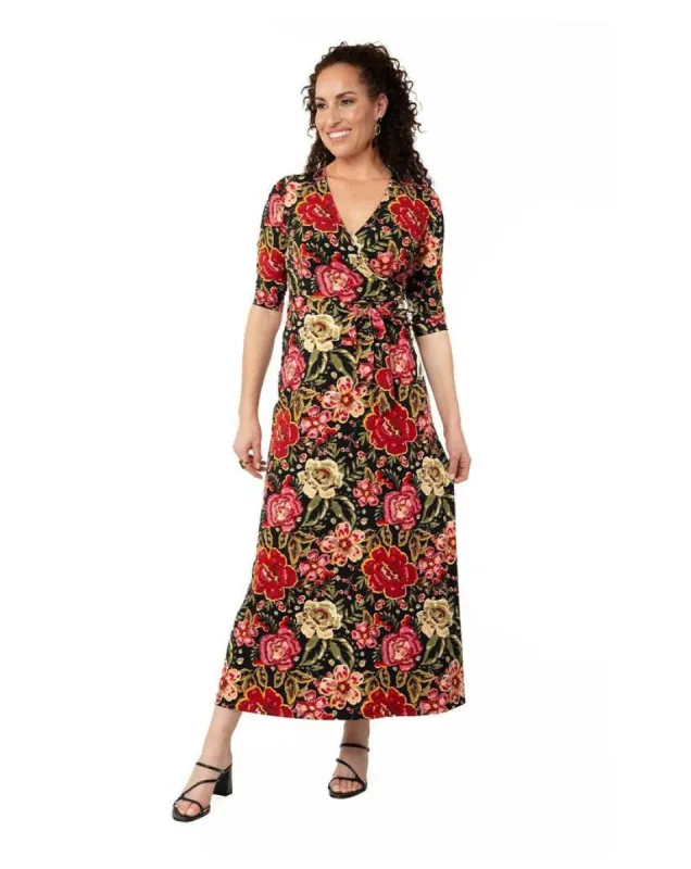 Leota Women's Perfect Wrap Maxi Dress Red Size Small sold by Leota