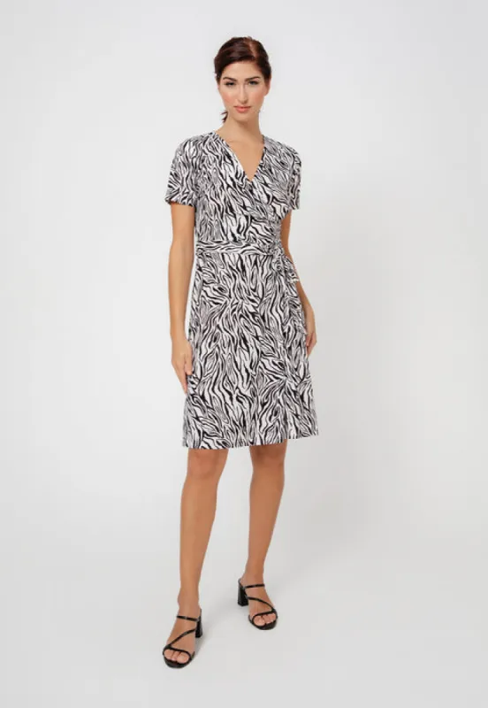 Leota Women's Perfect Wrap Cap Sleeve Dress Gray sold by Leota