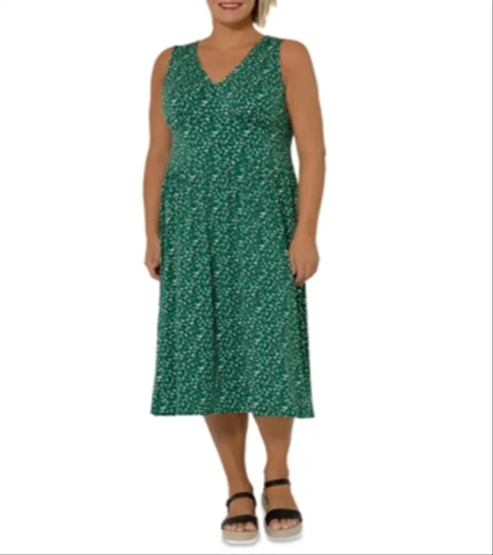 Leota Women's Jersey Midi Jolene Dress Green Size 1X sold by Leota