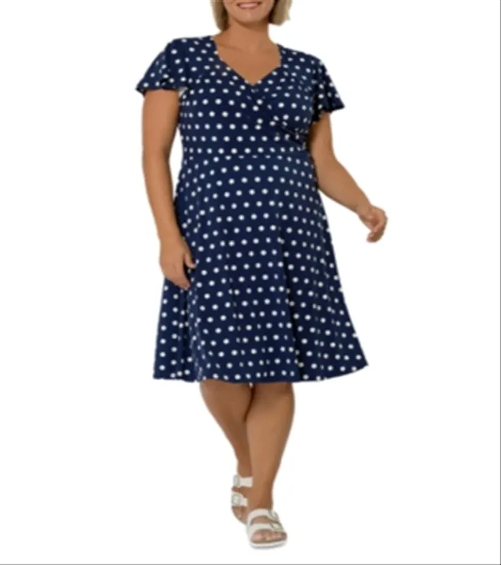 Leota Women's Floral Print Dress Blue Size 2X sold by Leota