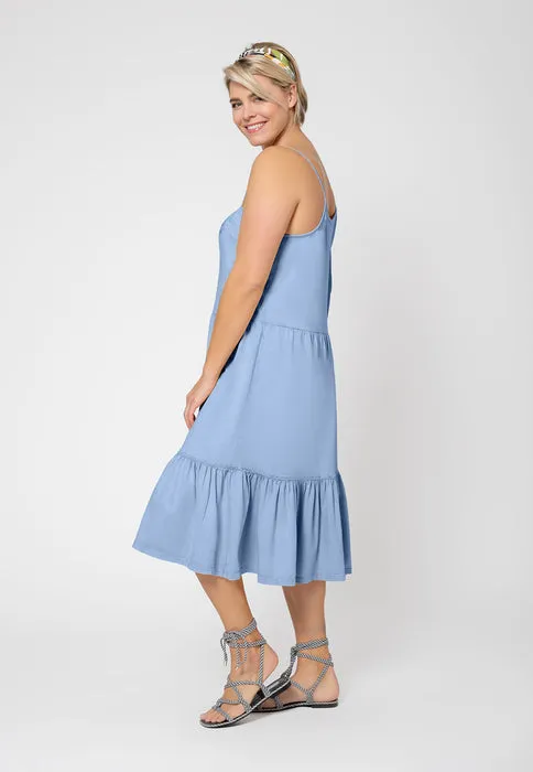 Leota Women's Esmeralda Sleeveless Tiered Dress Blue sold by Leota product image thumbnail 3