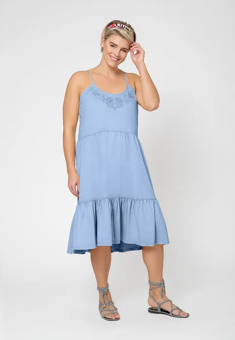 Leota Women's Esmeralda Sleeveless Tiered Dress Blue sold by Leota
