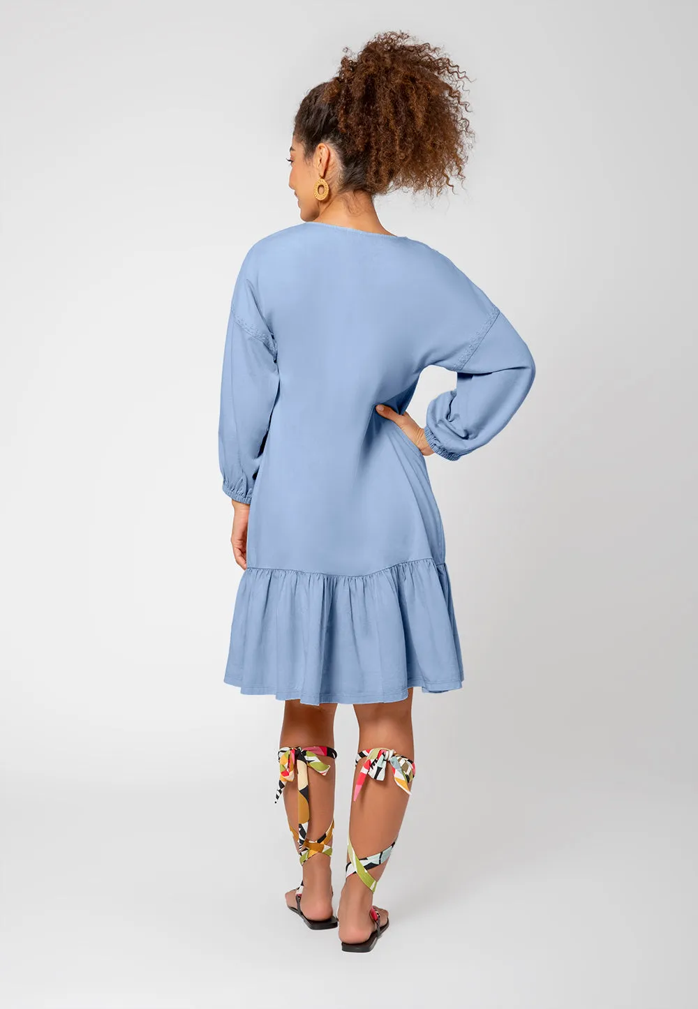 Leota Women's Embroidered Luna Dress in Chambray Lord & Taylor Blue sold by Leota product image thumbnail 3