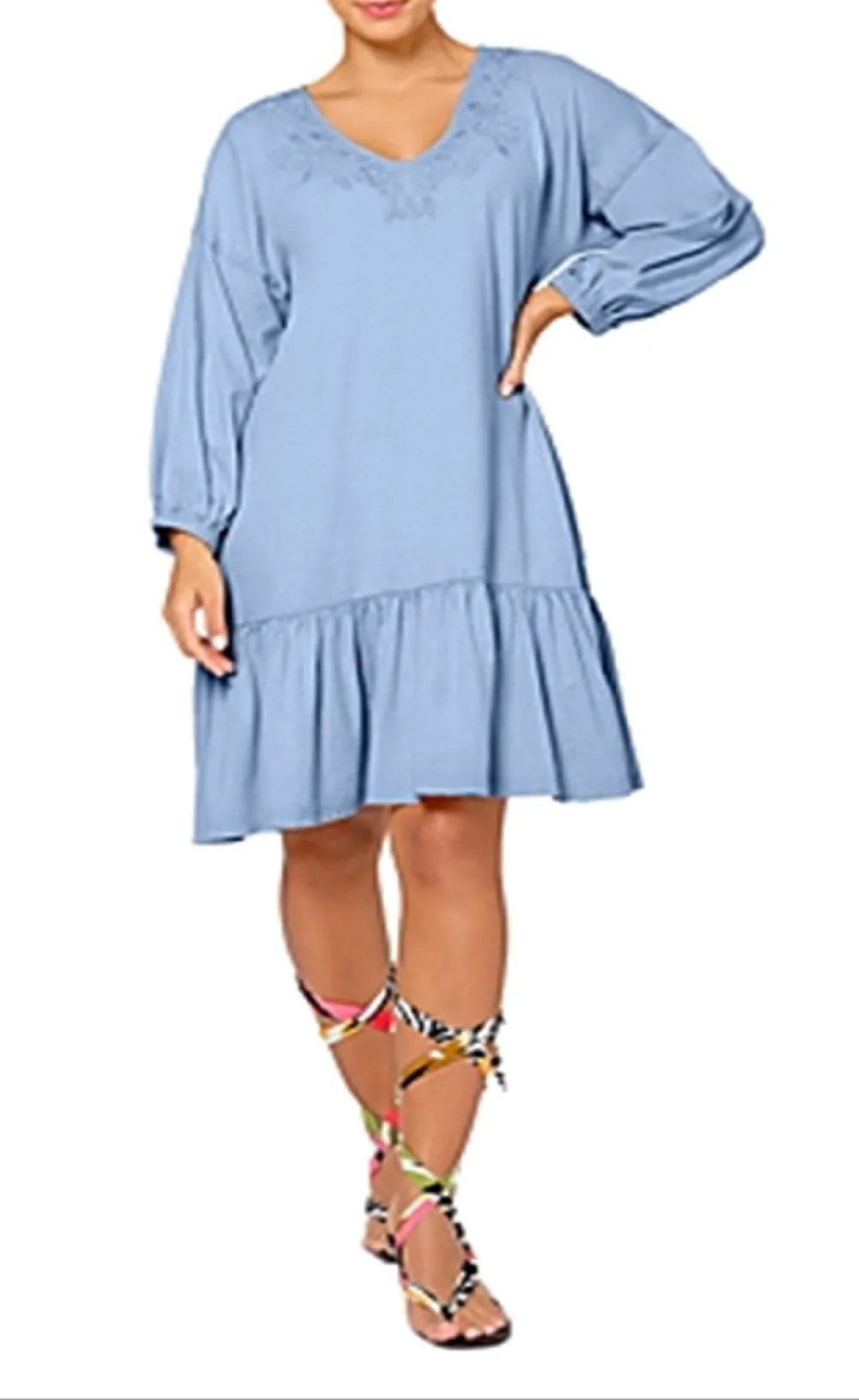 Leota Women's Embroidered Luna Dress in Chambray Lord & Taylor Blue sold by Leota product image thumbnail 5