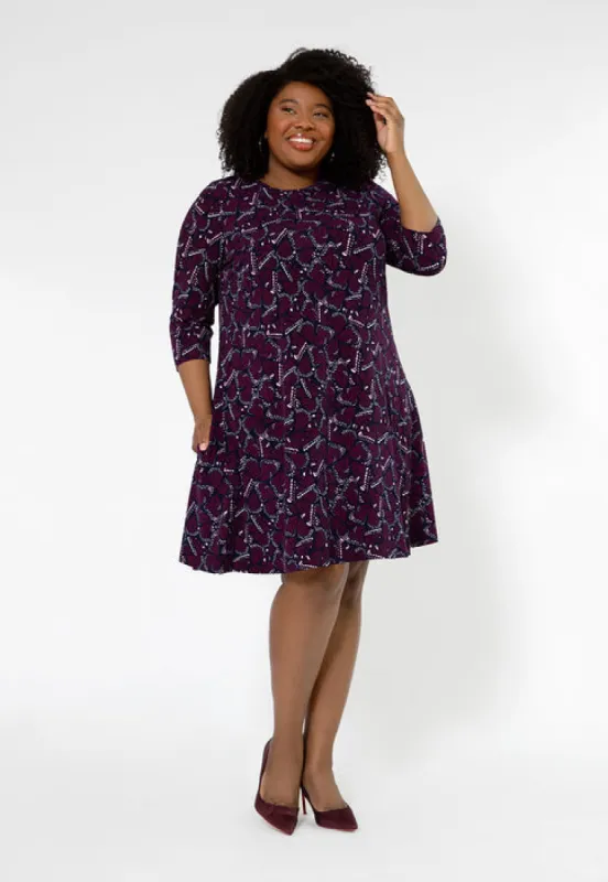 Leota Women's Melanie 3/4 Sleeve Dress (Curve) Purple sold by Leota